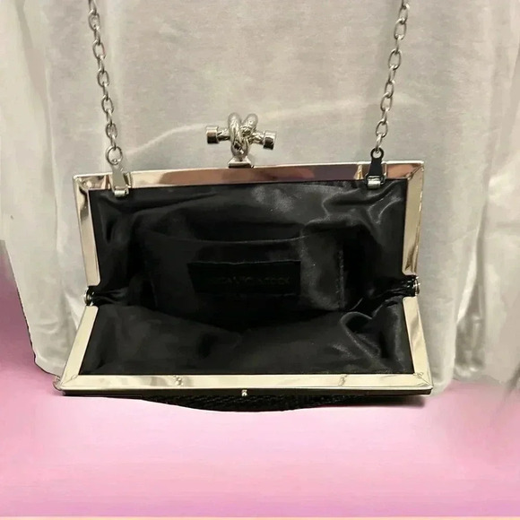 Jessica McClintock Black Beaded Shoulder/Crossbody or Clutch Purse Never used - Picture 5 of 10